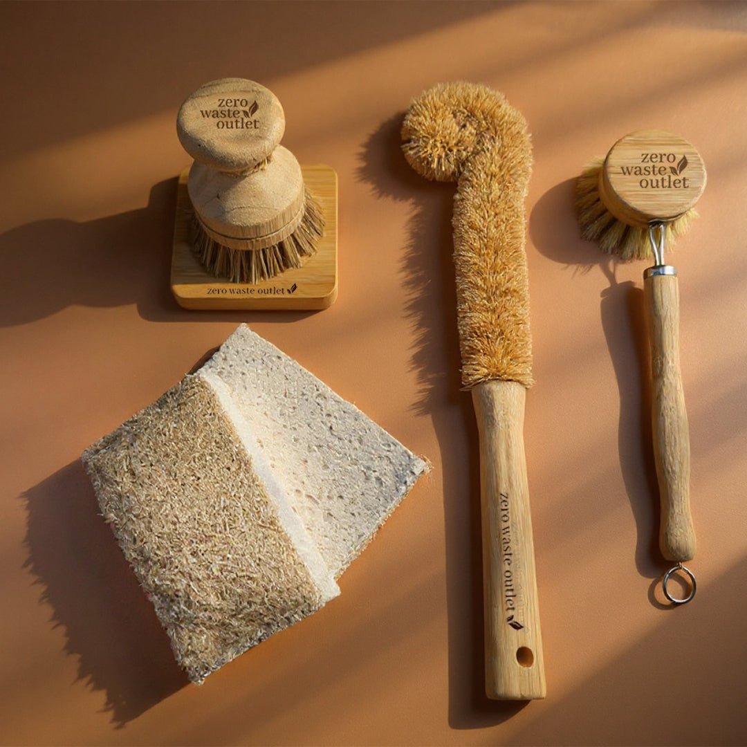 zero waste dish scrubbing brushes set of 6