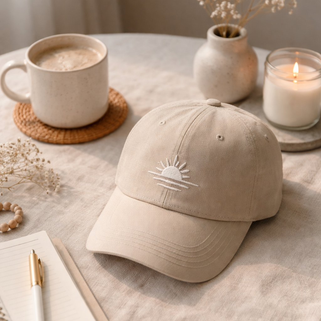 A calm, neutral-toned lifestyle scene