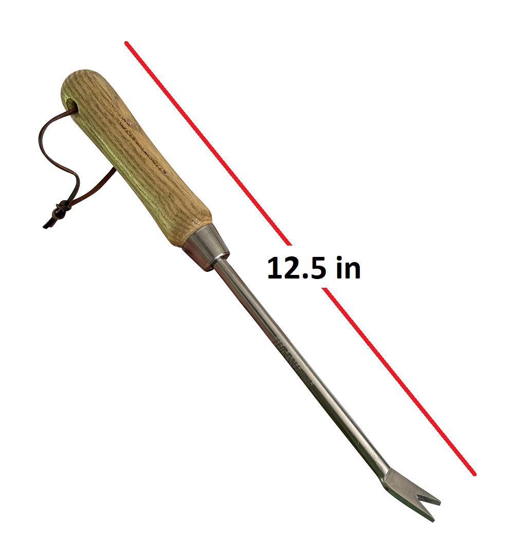  Root Pull Garden Weeder stainless steel tool with wooden handle