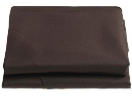 Folded brown fabric sheet on a white background
