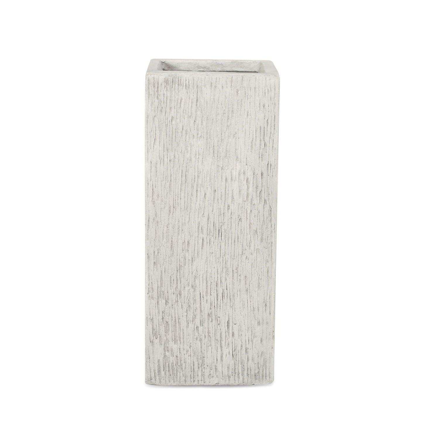 Rectangular gray planter on a white background