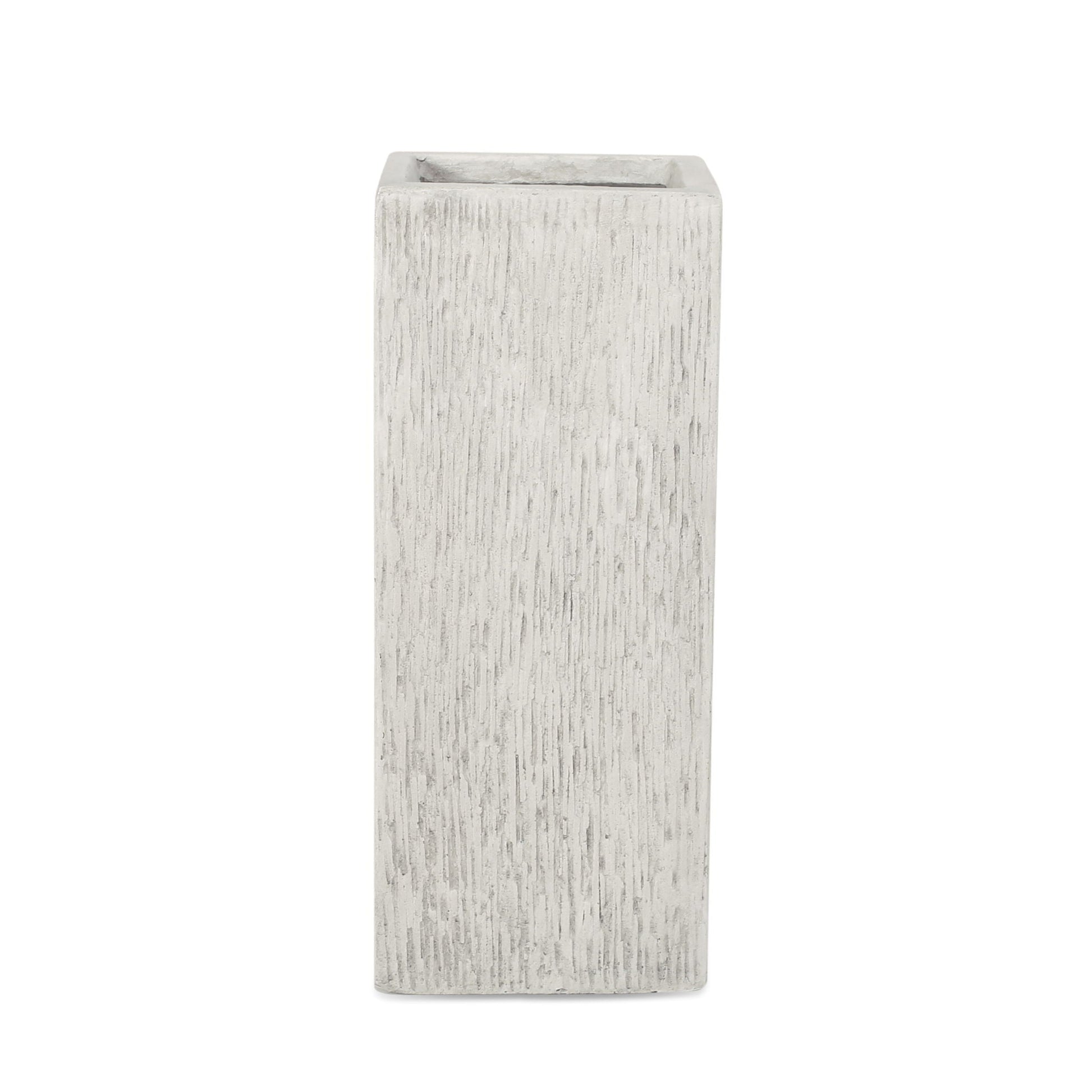 Rectangular gray planter on a white background