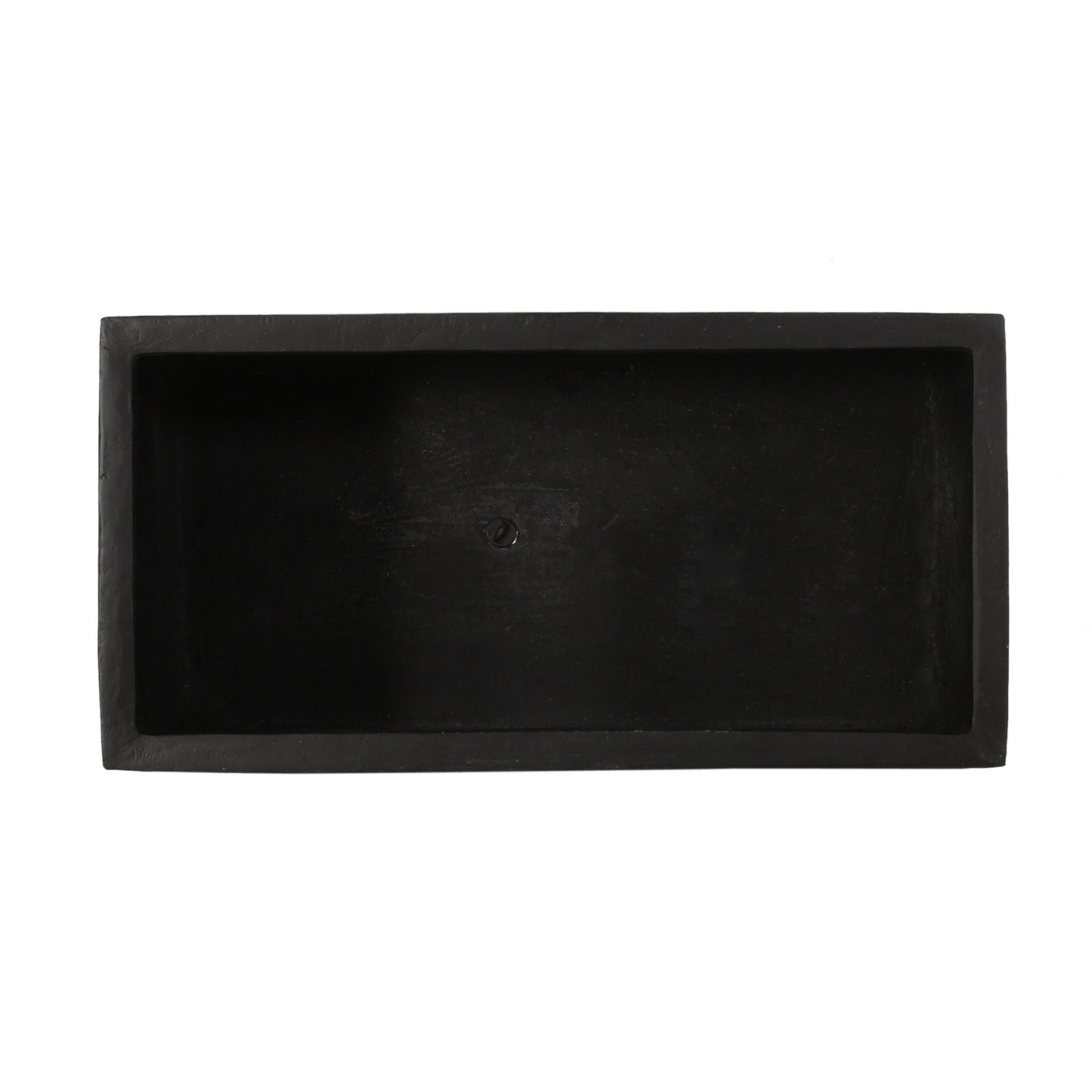 Black rectangular planter on a white background