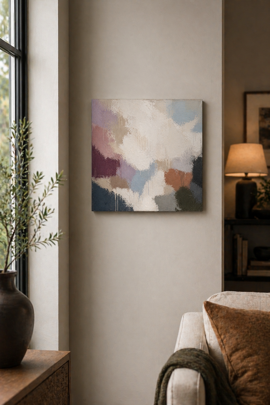 Soft Cream | Abstract Terrain Metal Print