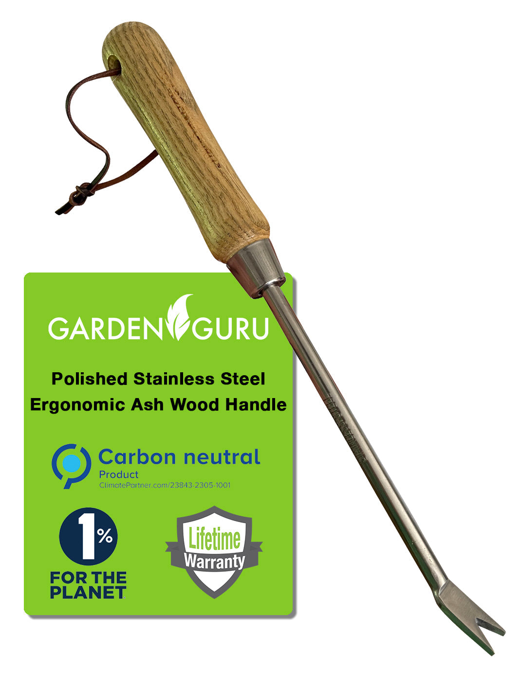  Root Pull Garden Weeder stainless steel tool with wooden handle