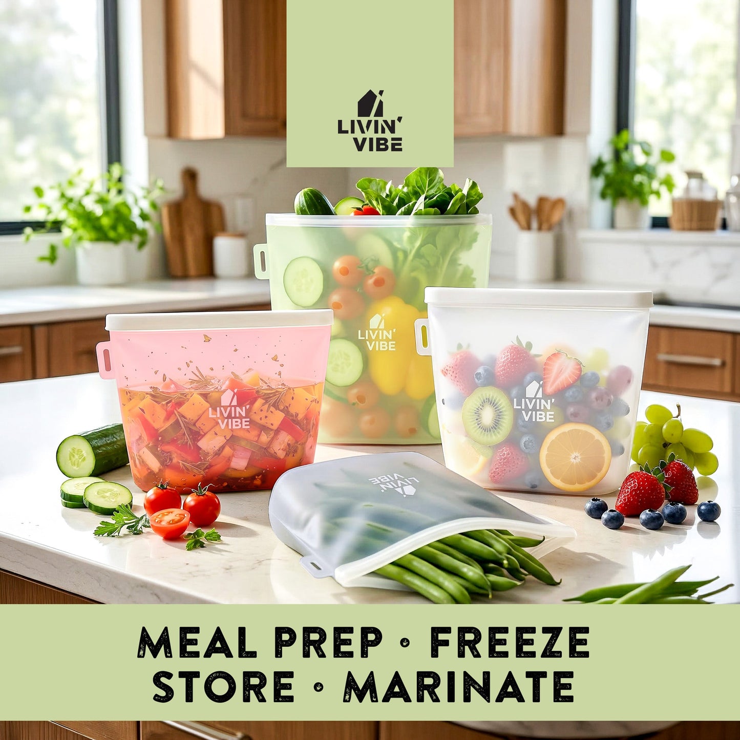 reusable silicone food storage bags set of 4 multicolor leakproof
    •    BPA free silicone bags for food freezer microwave safe
    •    eco friendly reusable food bags different sizes meal prep storage
    •    silicone storage bags oven safe dishwasher safe kitchen swap
    •    reusable sandwich bags alternative plastic bags low tox kitchen