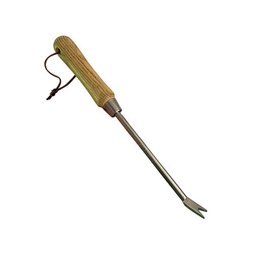  Root Pull Garden Weeder stainless steel tool with wooden handle