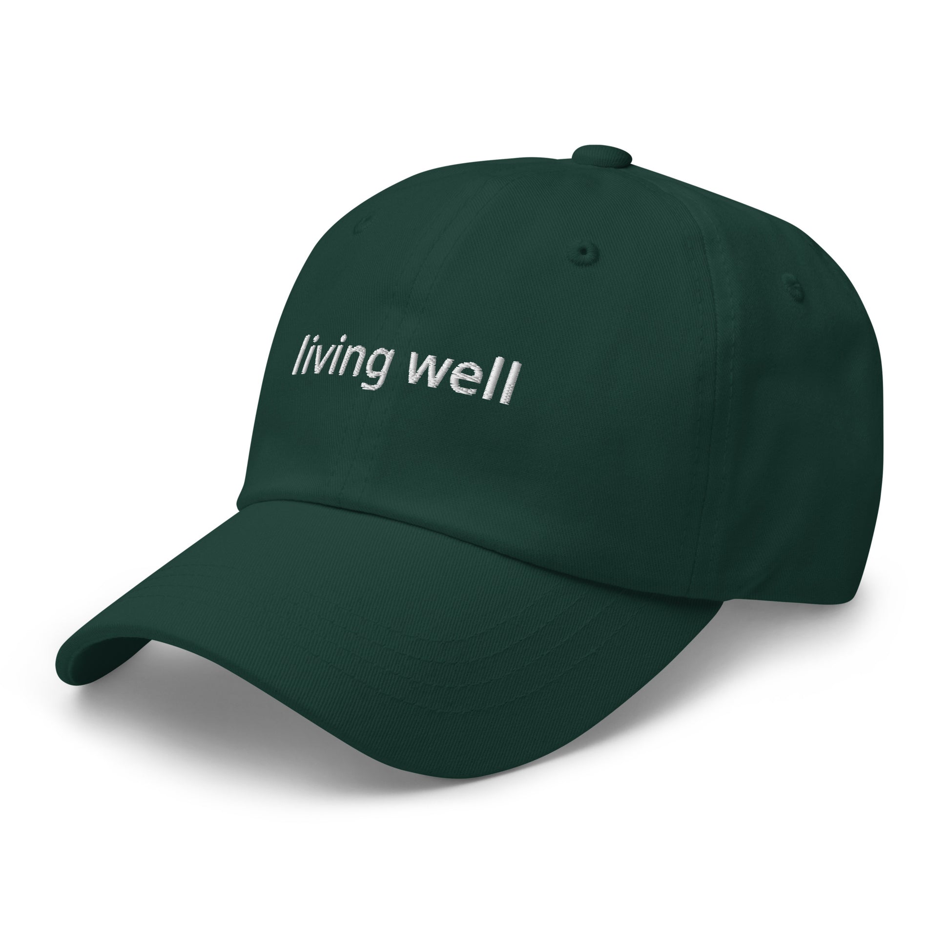 Black cap with embroidered logo on a white background