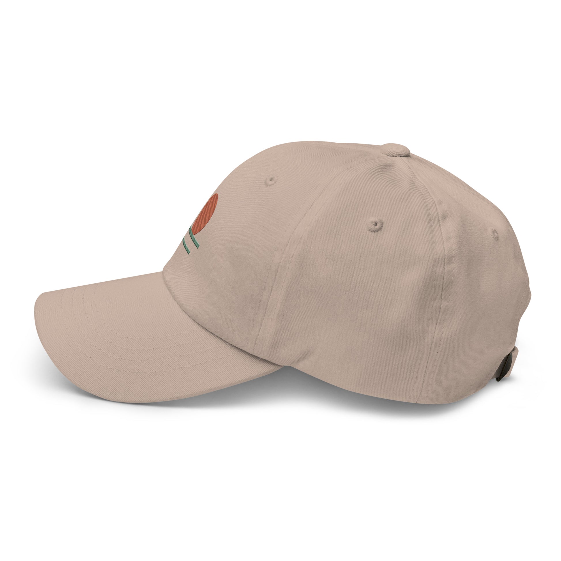 Beige baseball cap on a white background