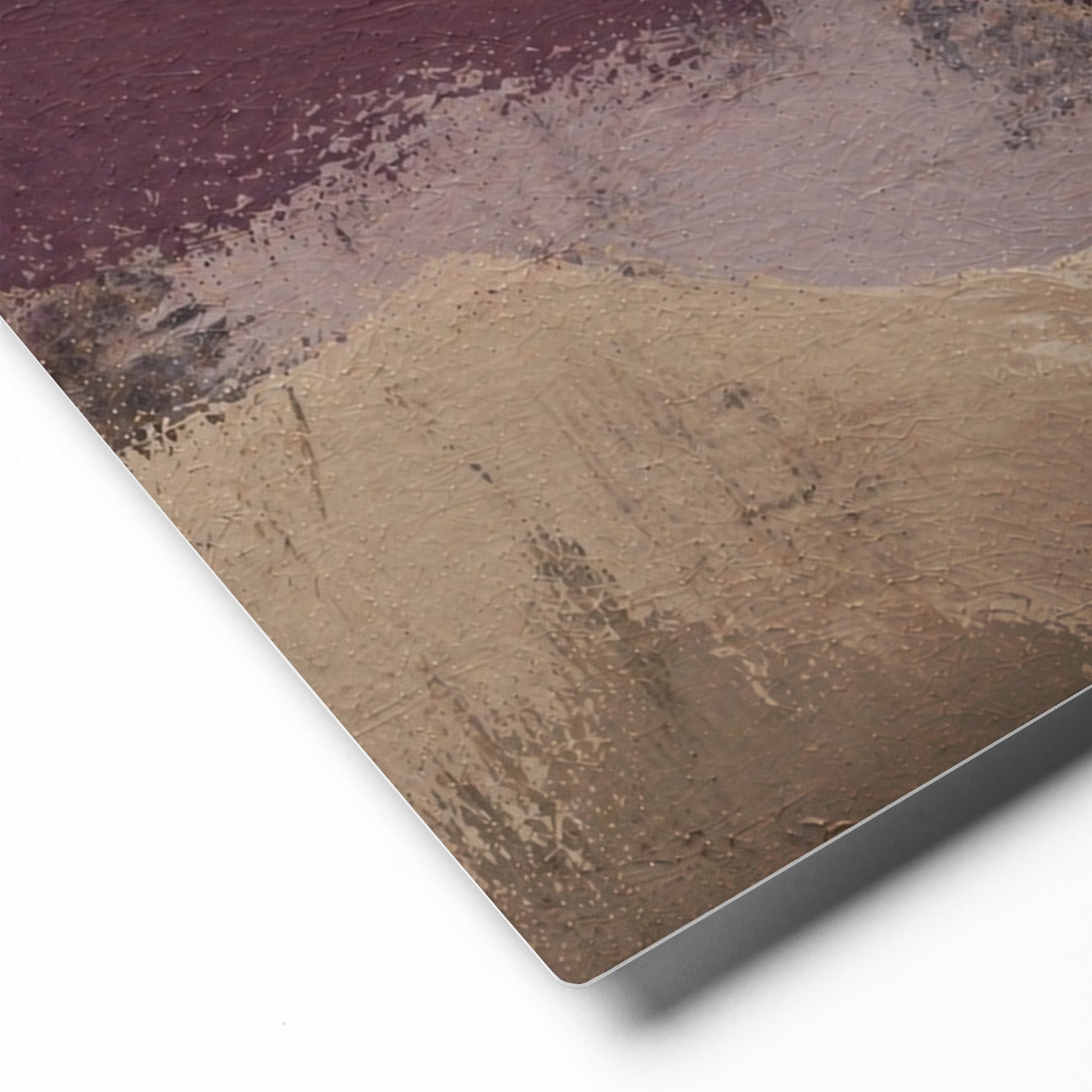 metal wall art in the color plum and purple